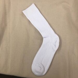 White Ribbed Men's Sock